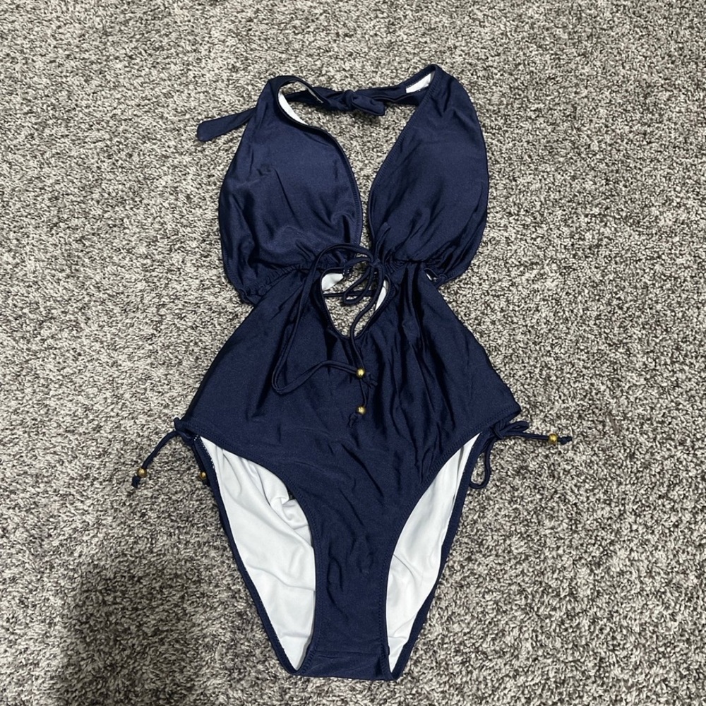 Navy one piece swimsuit